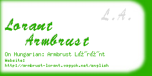 lorant armbrust business card